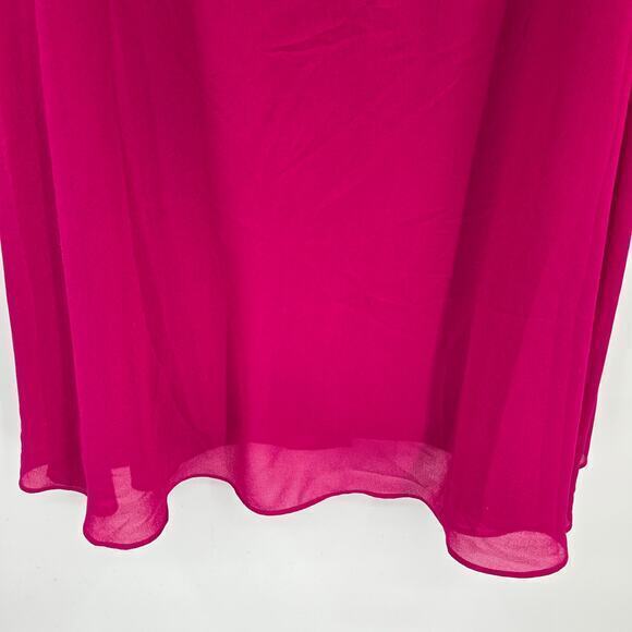 Vince Camuto Women's Cape Layered Back Keyhole Sleeveless Babydoll Dress Pink - Picture 11 of 14